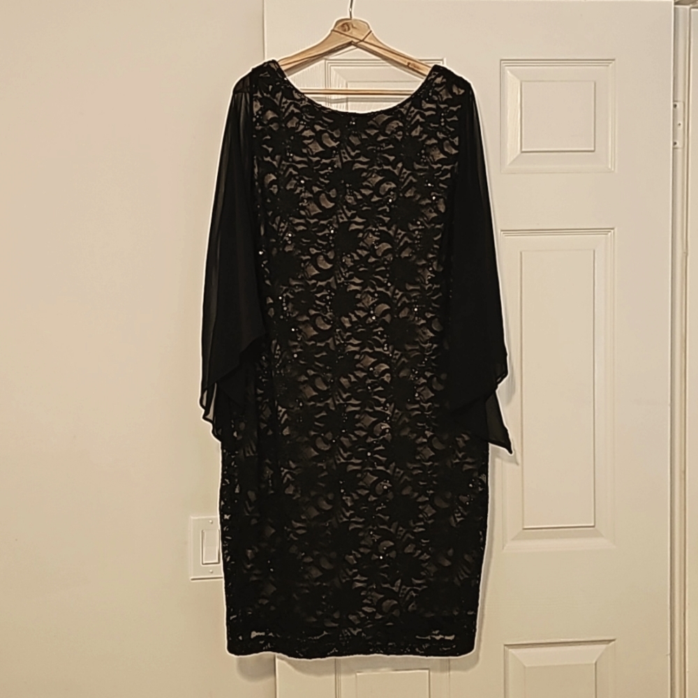 Formal sexy black sequence dress.